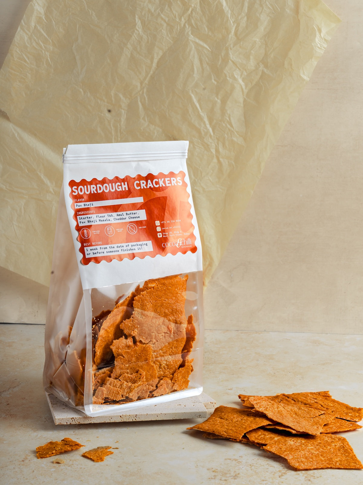 Pav bhaji sourdough crackers