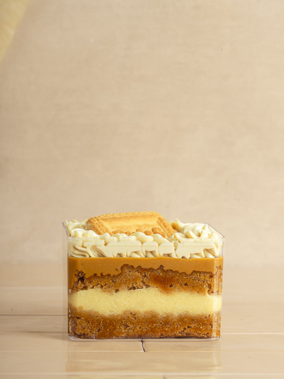 Chai Cake With Parle-g Biscuit Infused Custard And Lotus Biscoff Ganache