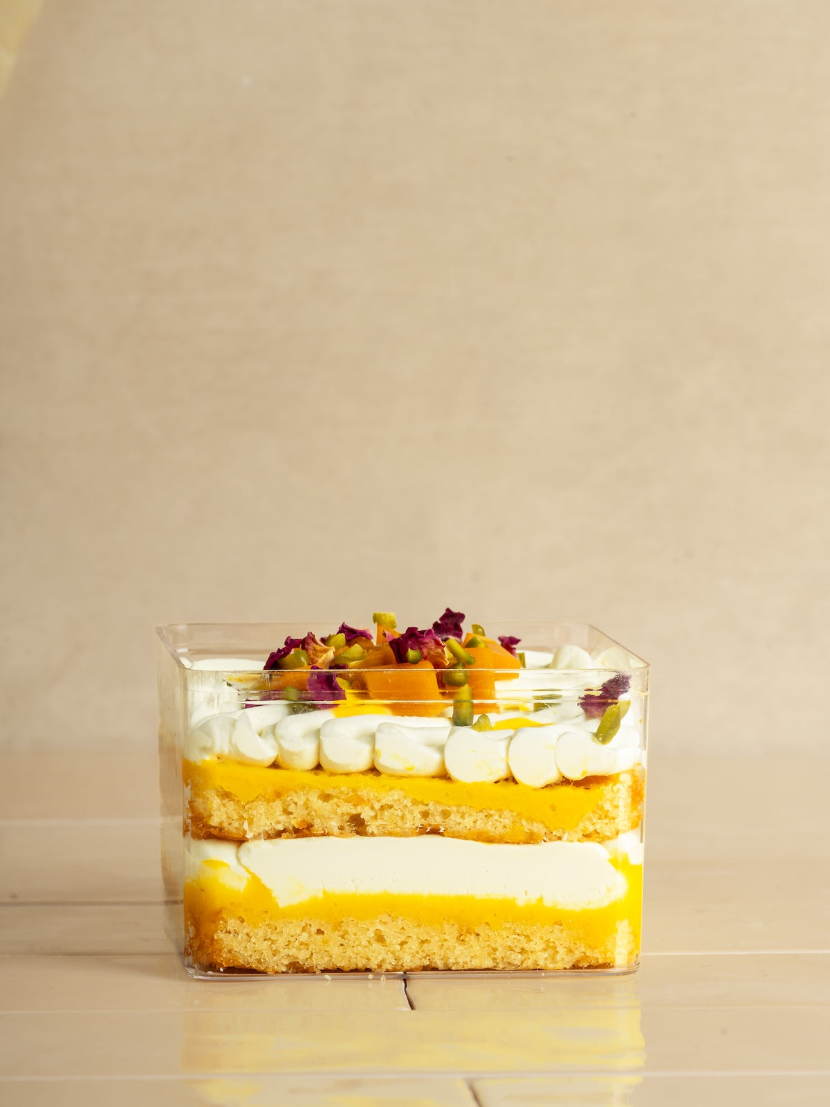 Vanilla cake w/ mango shrikhand