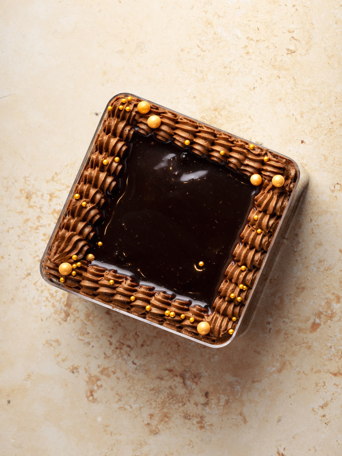 Chocolate Cake with fudge sauce & dark chocolate ganache