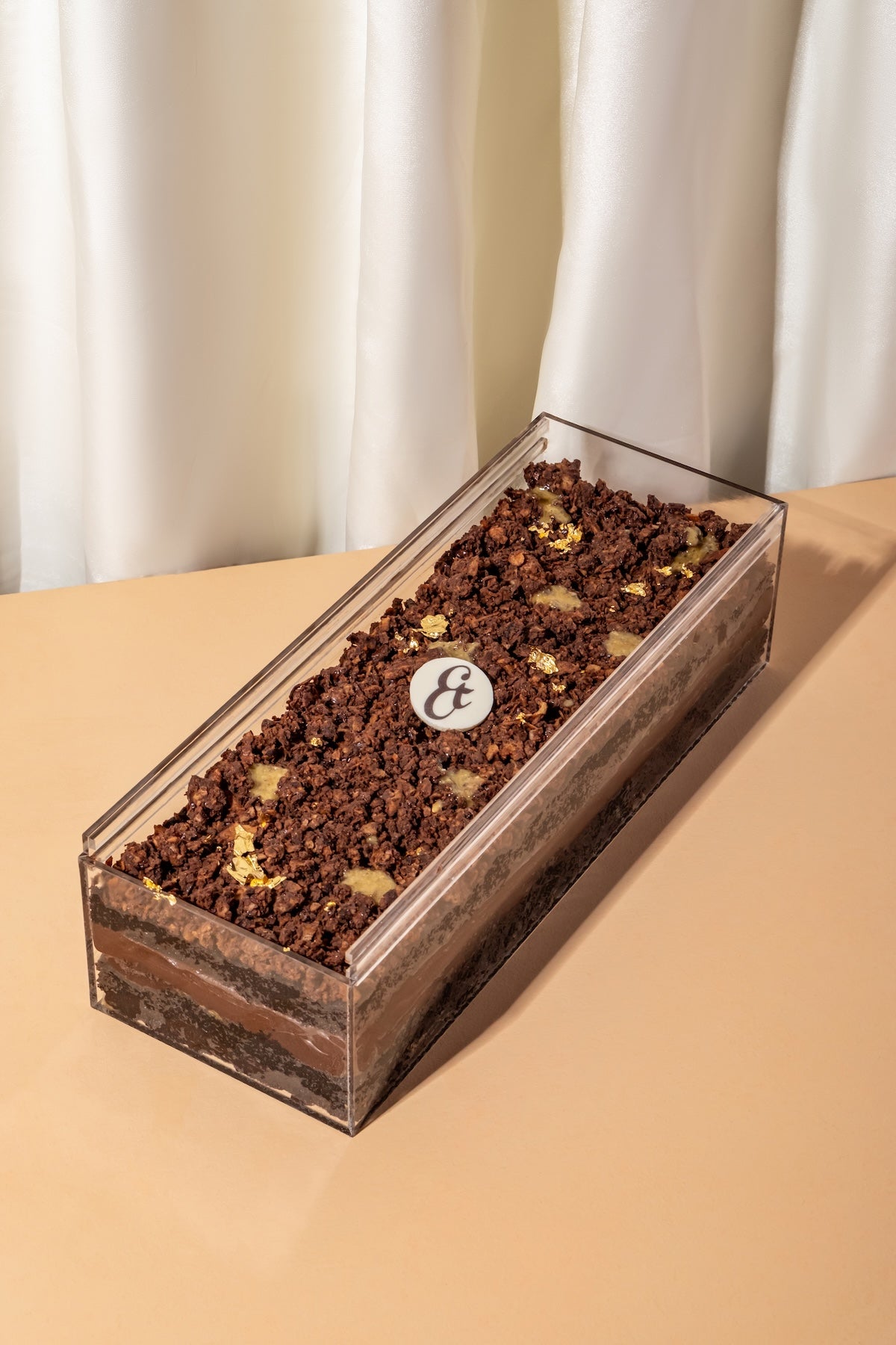 Chocolate Zaatar Hazelnut Praline Cake