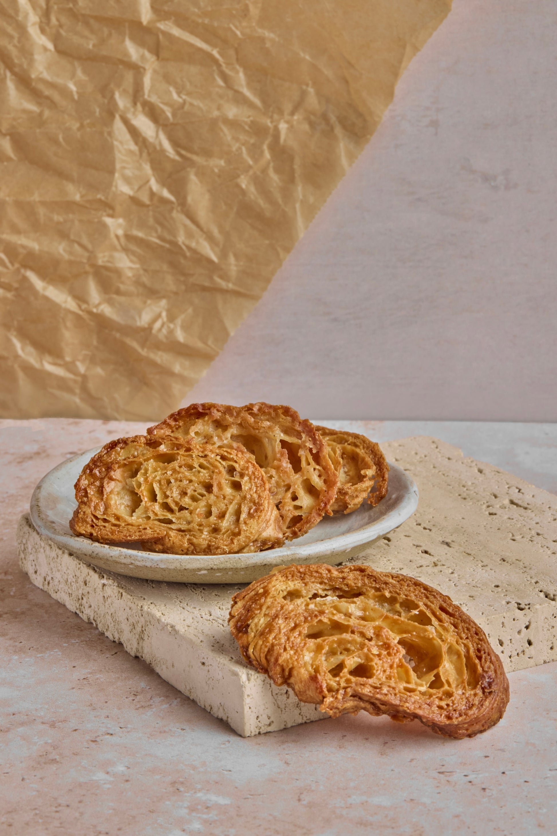 Jaggery cinnamon croissant biscotti
