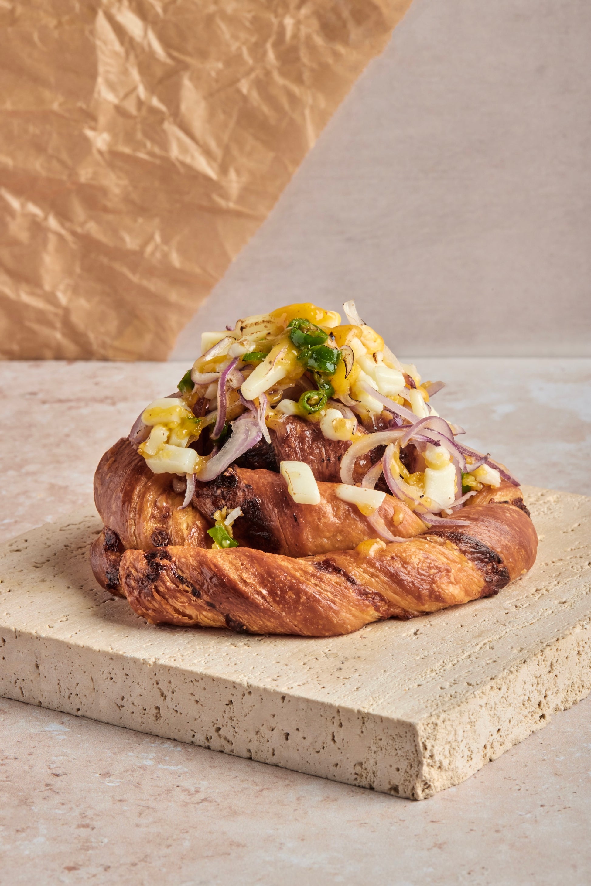 Chilli cheese croissant knots