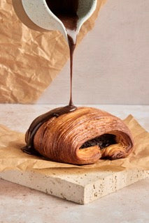 Brownie danish w/ chocolate sauce