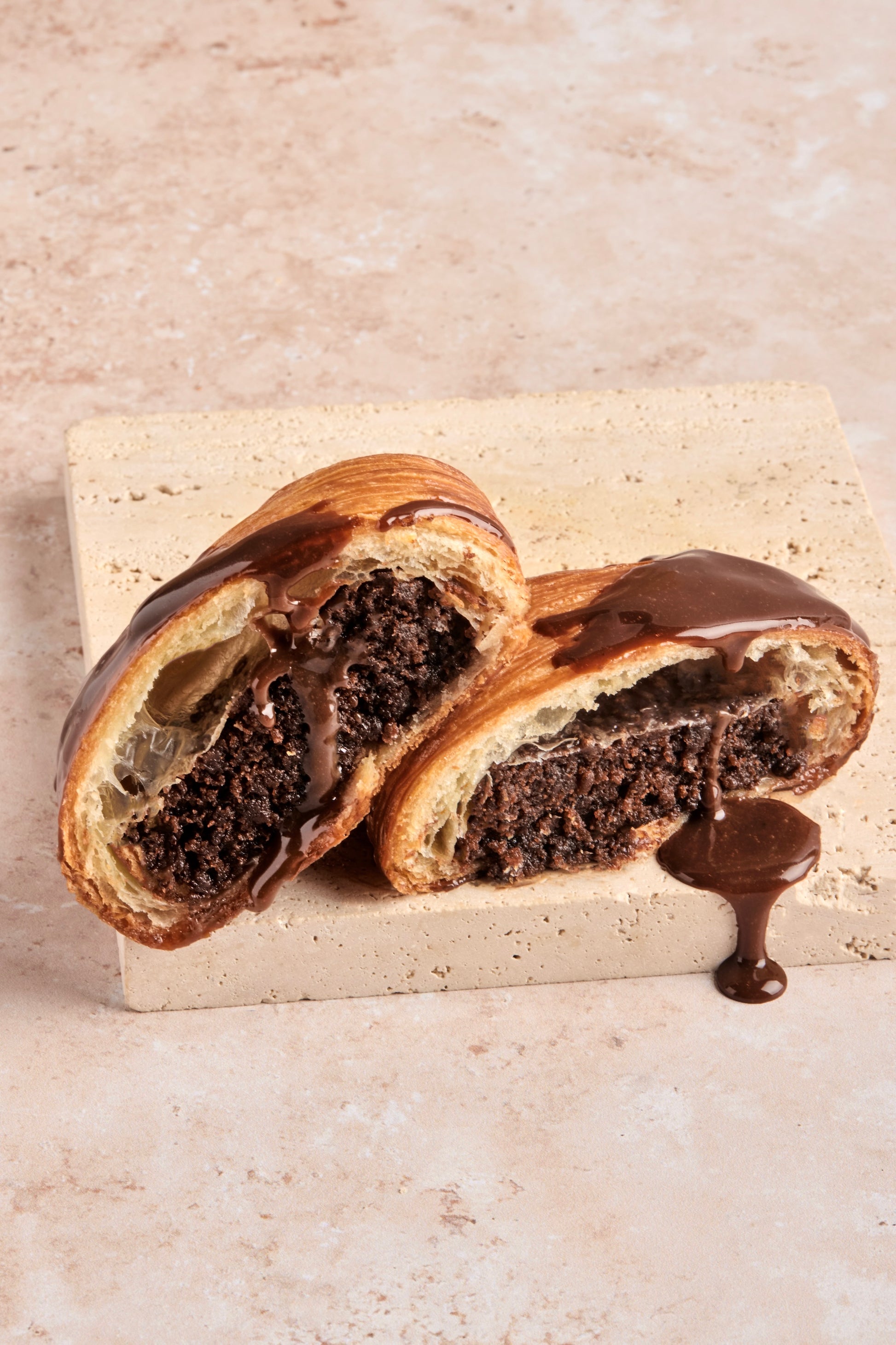 Brownie danish w/ chocolate sauce