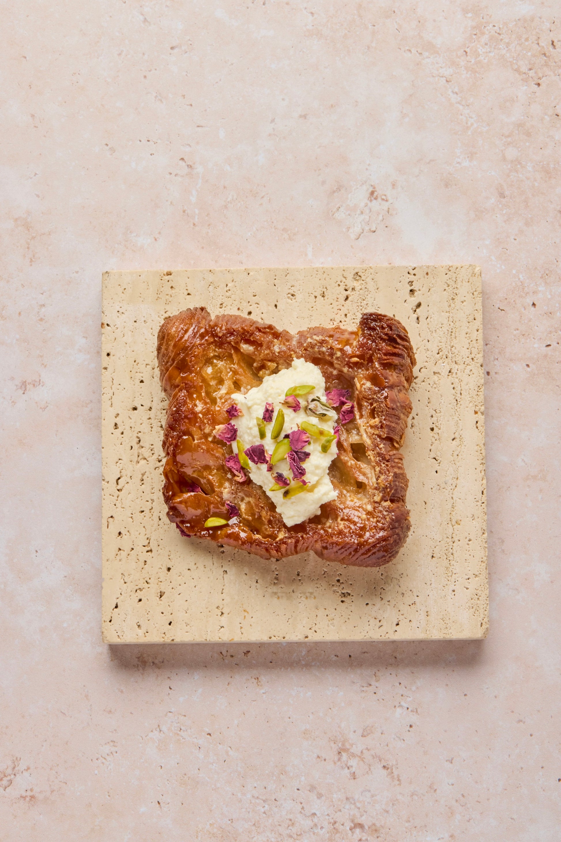 Crispy honey croissant toast w/ malai