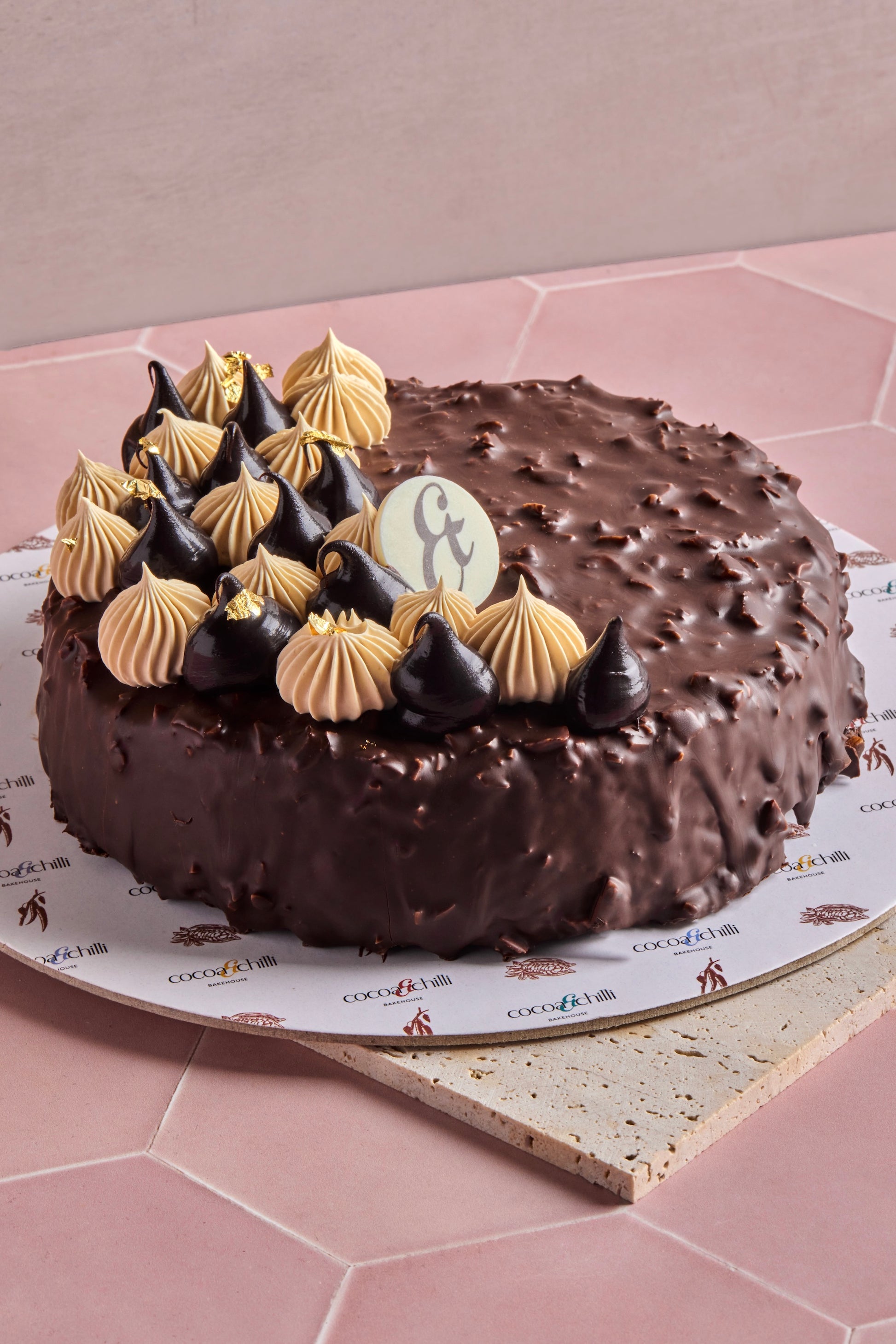 Chocolate banana gateau