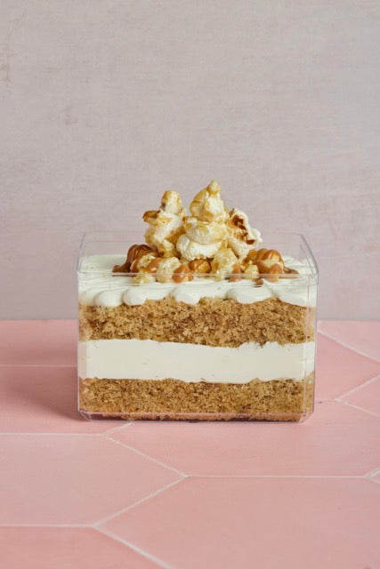 Salted caramel popcorn cake