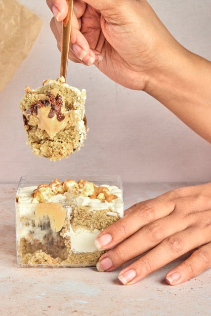 Salted caramel popcorn cake