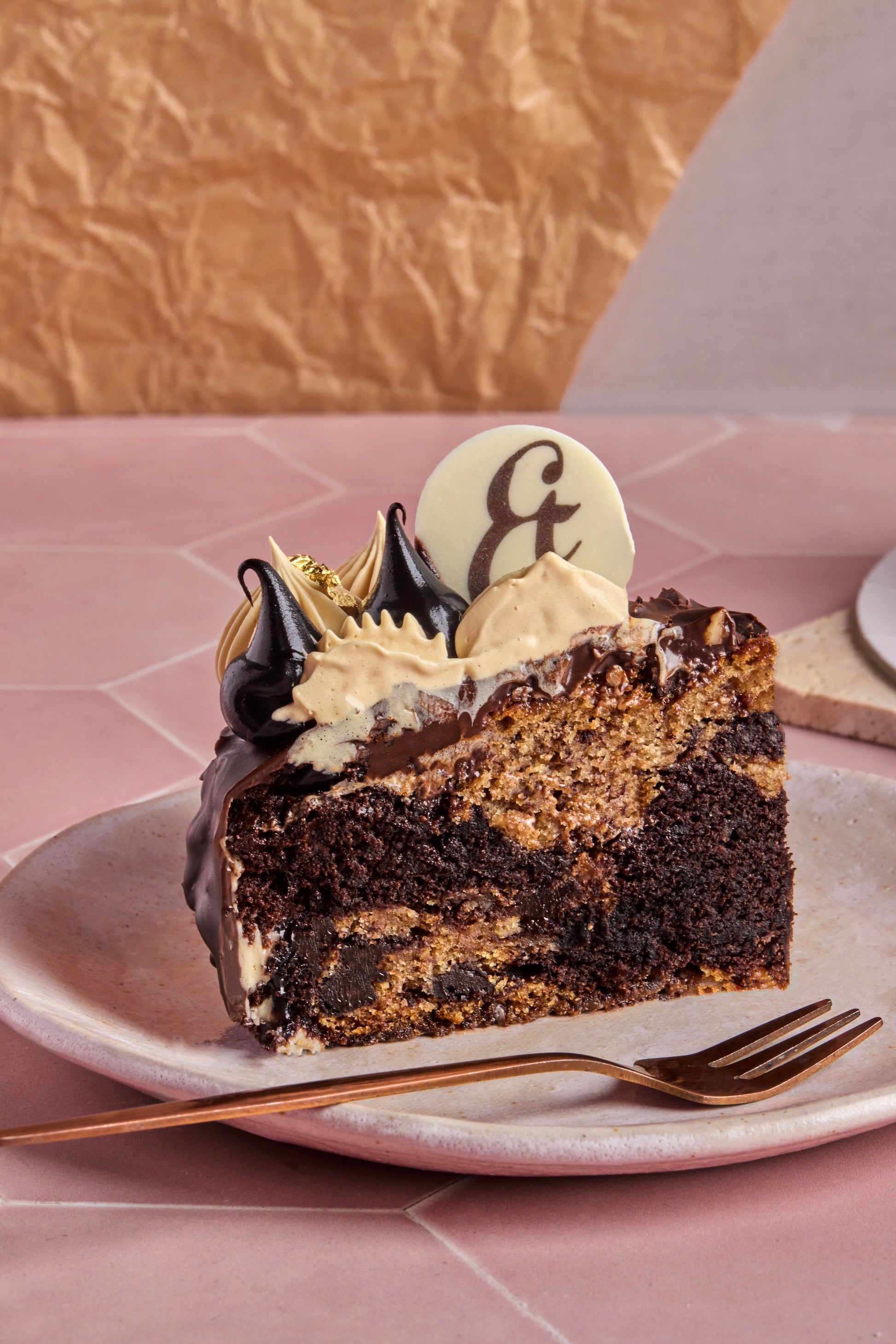 Chocolate banana gateau