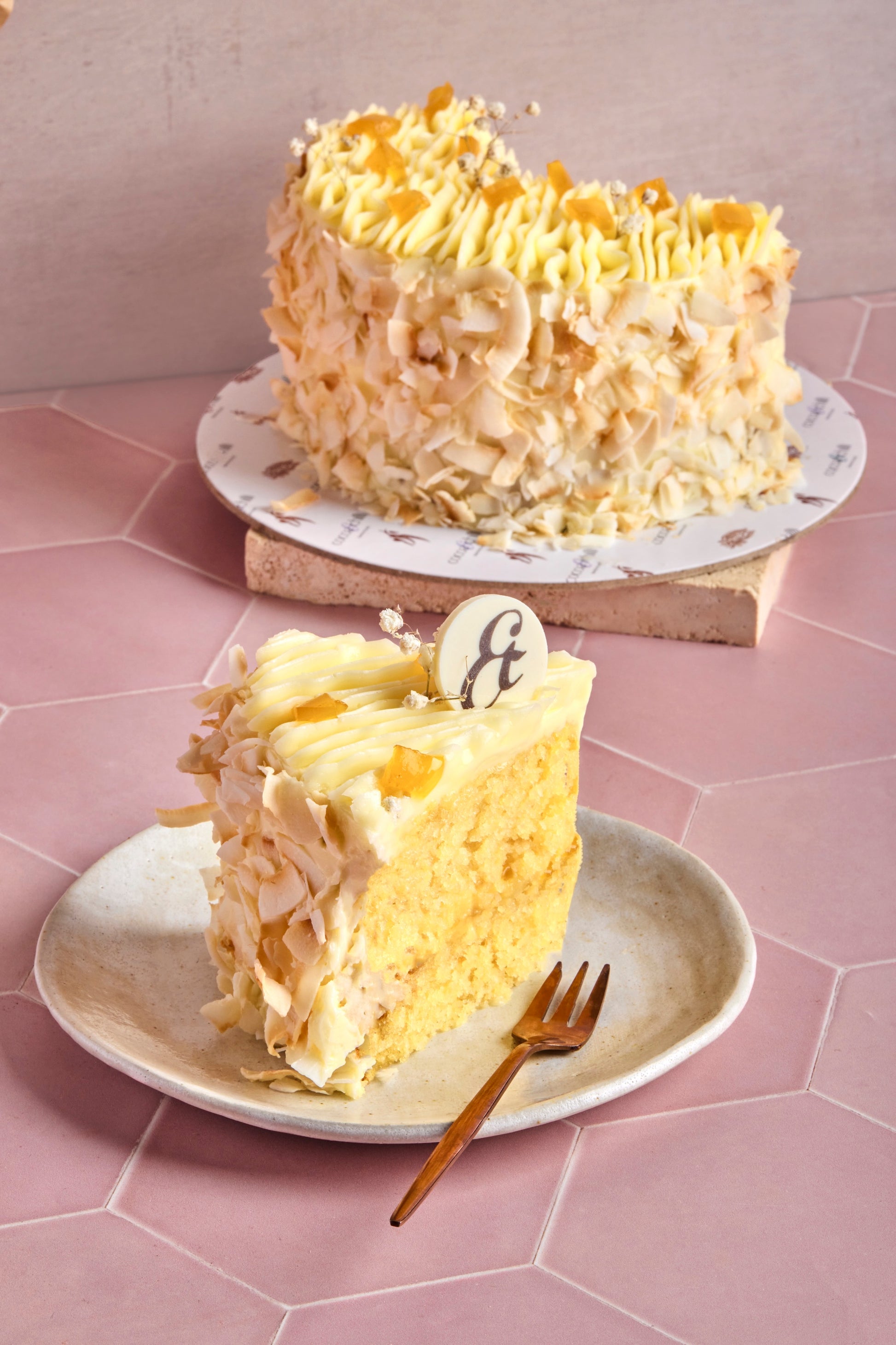 Coconut passionfruit cake