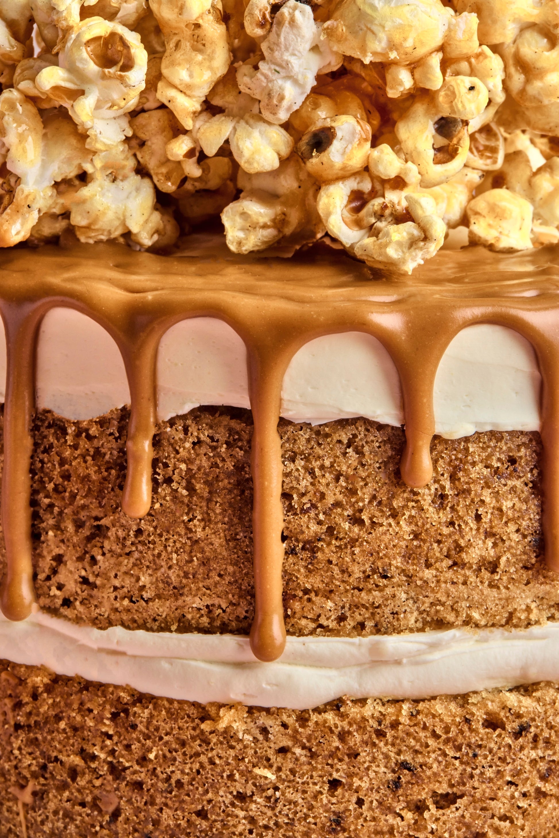 Salted caramel popcorn cake